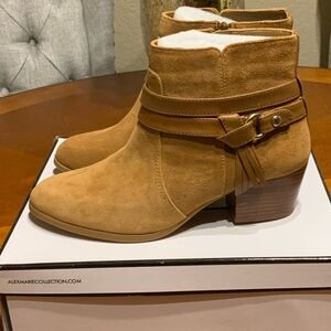 Alex Marie Camel Suede Ankle Boots